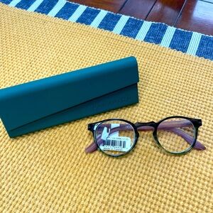 Paradigm colfax green and wood grain reading glasses +2.25